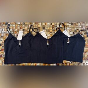 NWT Bundle of 3 KalyChic V-Neck Keyhole Cut Out Crop Top~Black~XS~Adj Straps
